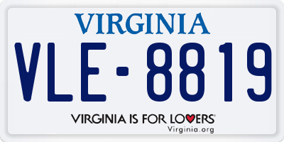 VA license plate VLE8819