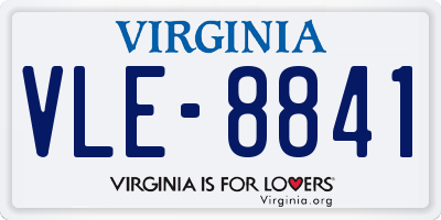 VA license plate VLE8841
