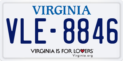 VA license plate VLE8846