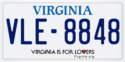 VA license plate VLE8848