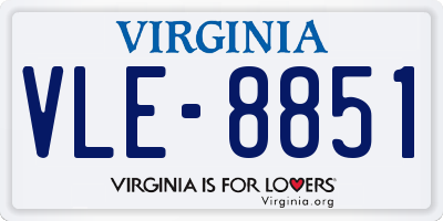 VA license plate VLE8851