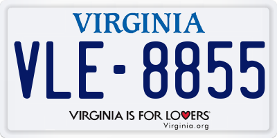 VA license plate VLE8855