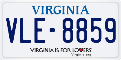 VA license plate VLE8859