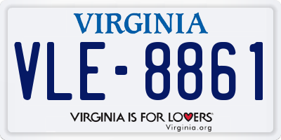 VA license plate VLE8861