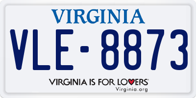 VA license plate VLE8873