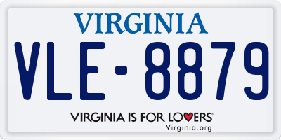 VA license plate VLE8879
