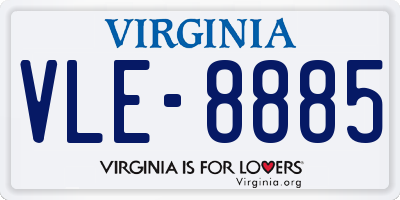 VA license plate VLE8885