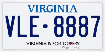 VA license plate VLE8887