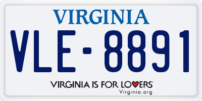 VA license plate VLE8891