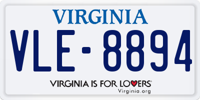 VA license plate VLE8894