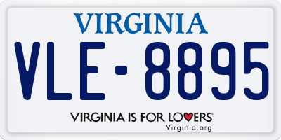VA license plate VLE8895