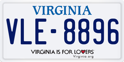 VA license plate VLE8896