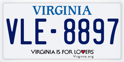 VA license plate VLE8897