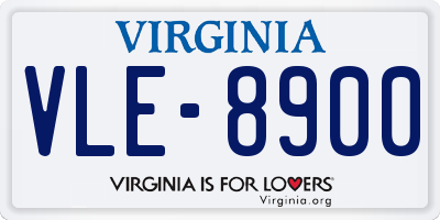 VA license plate VLE8900