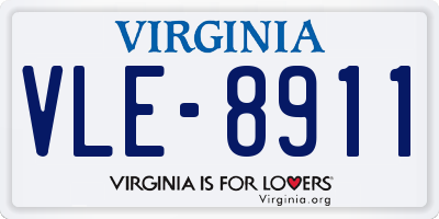 VA license plate VLE8911