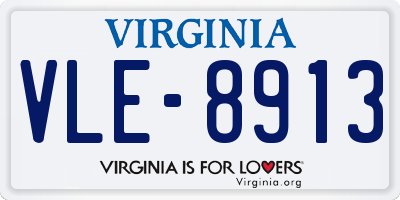 VA license plate VLE8913