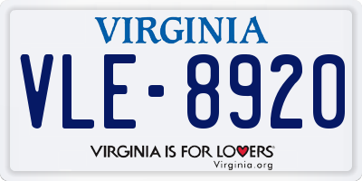 VA license plate VLE8920