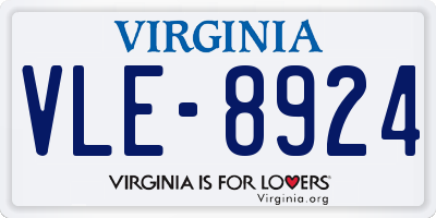 VA license plate VLE8924