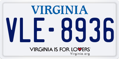 VA license plate VLE8936