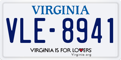 VA license plate VLE8941