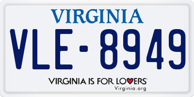 VA license plate VLE8949
