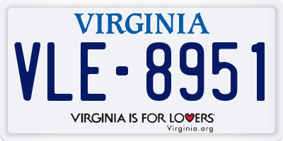 VA license plate VLE8951