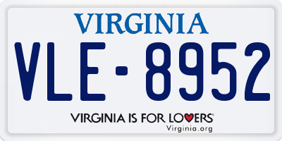 VA license plate VLE8952