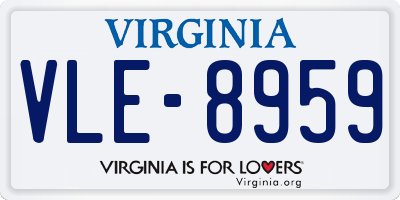 VA license plate VLE8959
