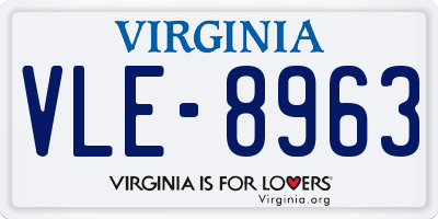 VA license plate VLE8963
