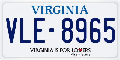 VA license plate VLE8965