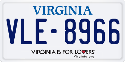 VA license plate VLE8966