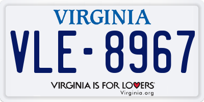 VA license plate VLE8967