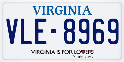 VA license plate VLE8969