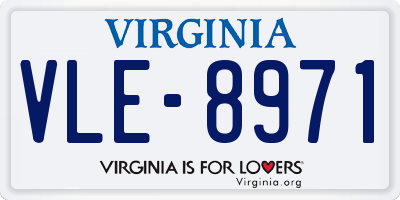 VA license plate VLE8971
