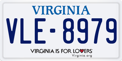 VA license plate VLE8979