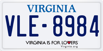 VA license plate VLE8984