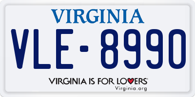 VA license plate VLE8990
