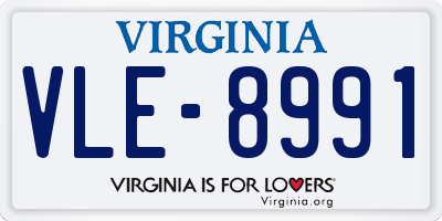 VA license plate VLE8991
