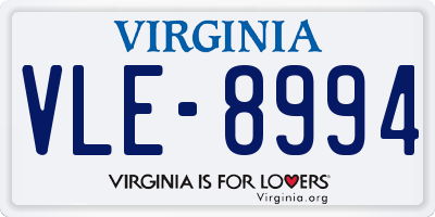 VA license plate VLE8994