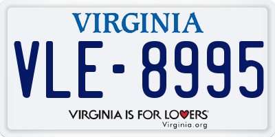 VA license plate VLE8995