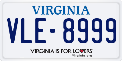 VA license plate VLE8999