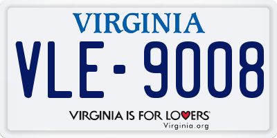 VA license plate VLE9008