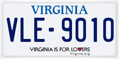VA license plate VLE9010