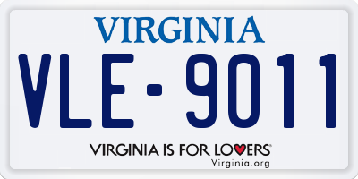 VA license plate VLE9011