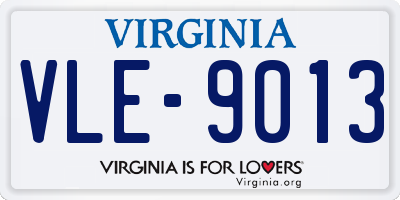 VA license plate VLE9013