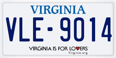 VA license plate VLE9014
