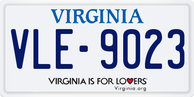 VA license plate VLE9023