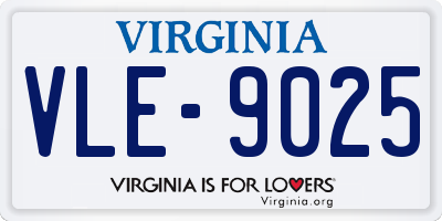 VA license plate VLE9025