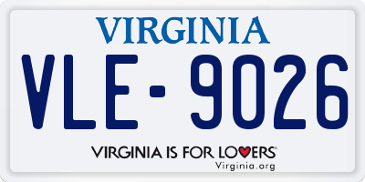 VA license plate VLE9026
