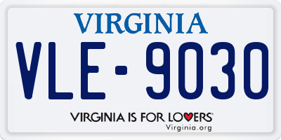 VA license plate VLE9030